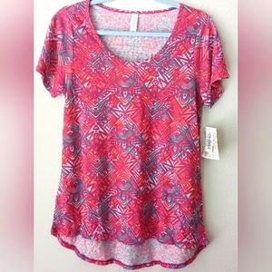 LulaRoe Pink Womens Short Sleeve Maxi Blouse XS New With Tags